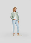 Flow Motion Button Tweed Blazer - Emerald