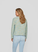 Flow Motion Button Tweed Blazer - Emerald