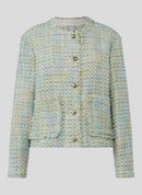 Flow Motion Button Tweed Blazer - Emerald
