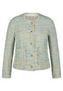 Flow Motion Button Tweed Blazer - Emerald