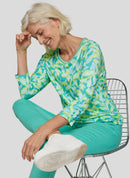 Flow Motion Print T-Shirt - Emerald