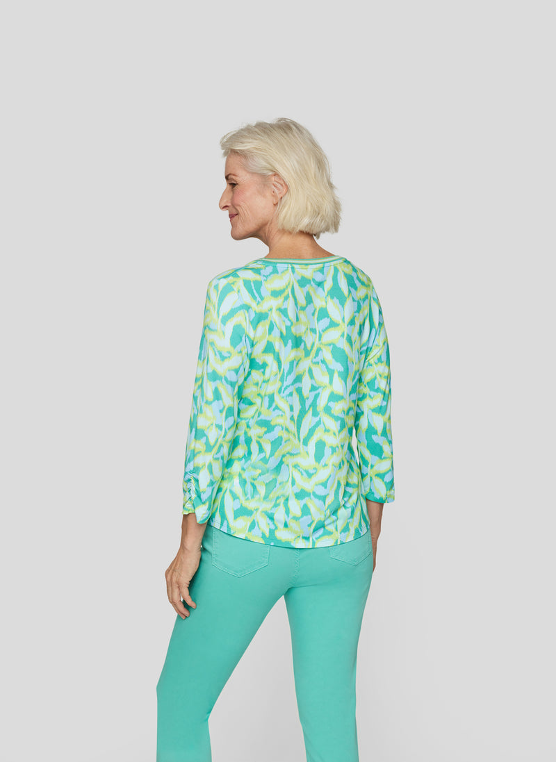 Flow Motion Print T-Shirt - Emerald