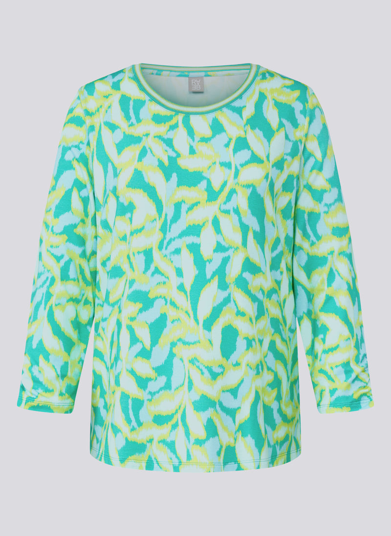 Flow Motion Print T-Shirt - Emerald