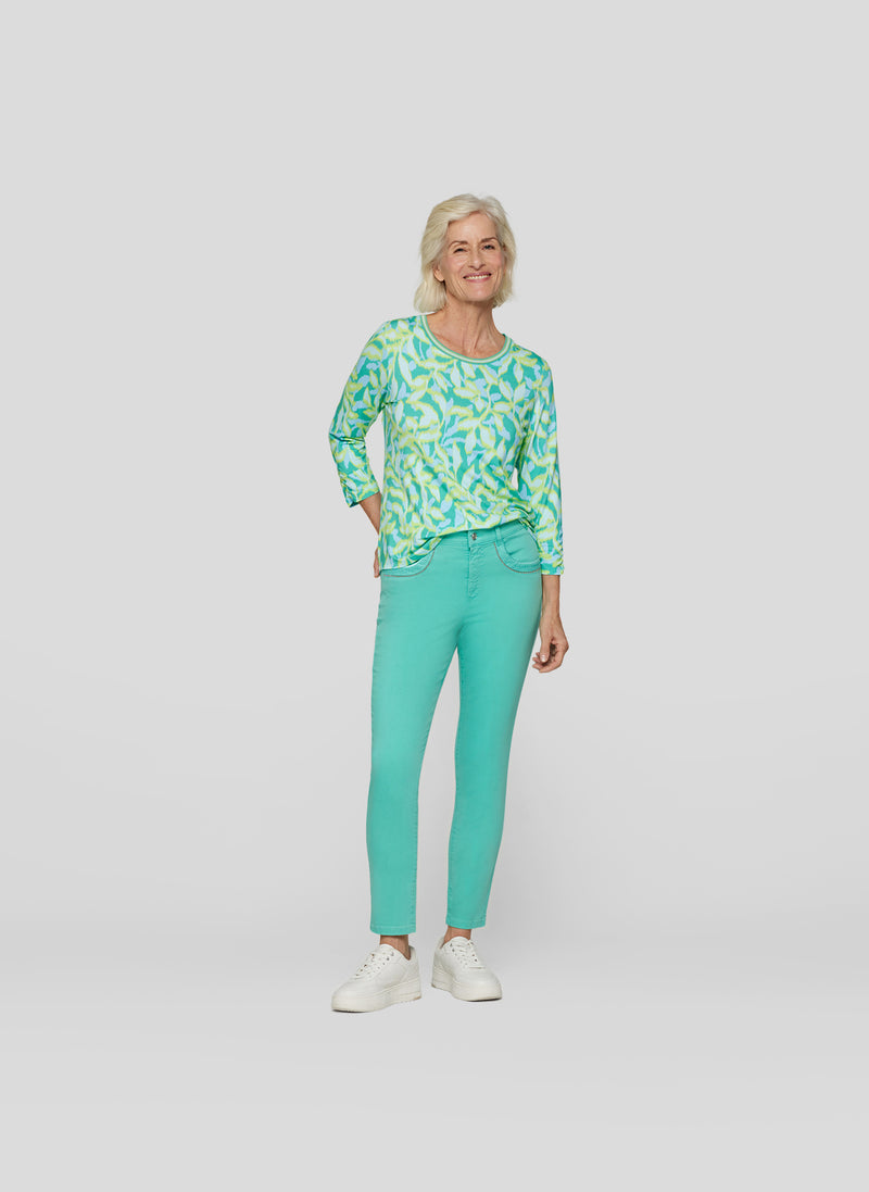 Flow Motion Print T-Shirt - Emerald