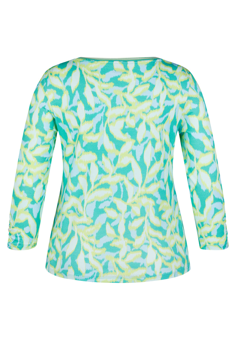 Flow Motion Print T-Shirt - Emerald