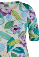 New Tropical Floral Print T-Shirt - Emerald