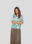 New Tropical Floral Print T-Shirt - Emerald