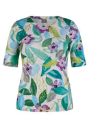 New Tropical Floral Print T-Shirt - Emerald