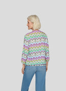 3/4 Sleeve Print Blouse - Eucalyptus