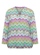 3/4 Sleeve Print Blouse - Eucalyptus