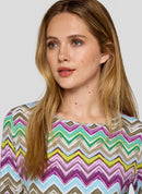 New Tropical Zig-Zag Print T-Shirt - Eucalyptus