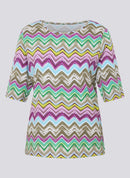 New Tropical Zig-Zag Print T-Shirt - Eucalyptus