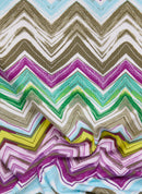 New Tropical Zig-Zag Print T-Shirt - Eucalyptus