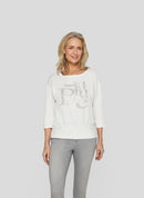 Denim Love Blue Print T-Shirt - Natural