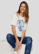 Denim Love Front Print T-Shirt - Natural