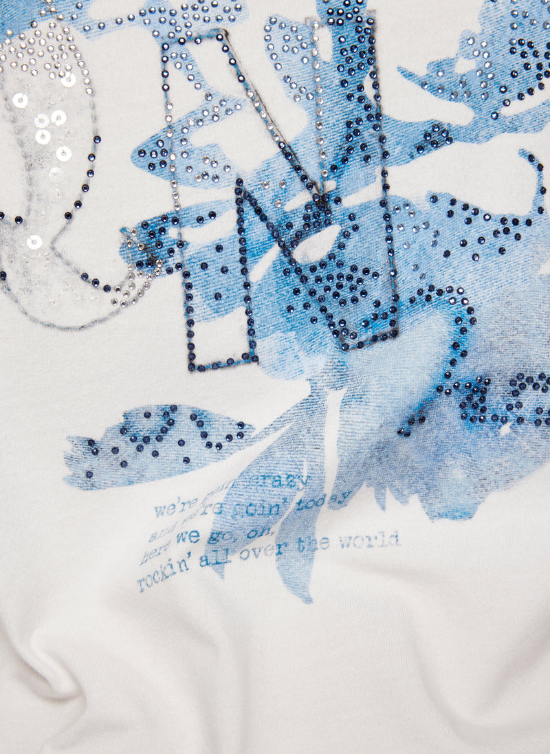 Denim Love Front Print T-Shirt - Natural