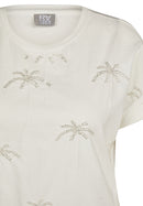 Coral Garden Palm Print T-Shirt - Natural