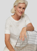 Coral Garden Palm Print T-Shirt - Natural