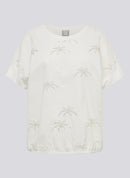 Coral Garden Palm Print T-Shirt - Natural