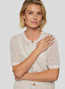 Coral Garden Mesh Cardigan - Ivory