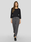 Red Glam Stretch Trousers - Granite