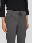 Red Glam Stretch Trousers - Granite