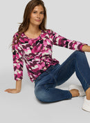 Purple Clouds Print T-Shirt - Mallow