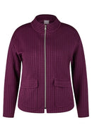 Purple Clouds Zipped Cardigan - Plum