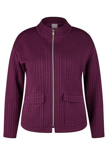 Purple Clouds Zipped Cardigan - Plum