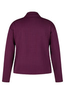 Purple Clouds Zipped Cardigan - Plum