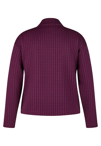 Purple Clouds Zipped Cardigan - Plum