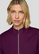 Purple Clouds Zipped Cardigan - Plum