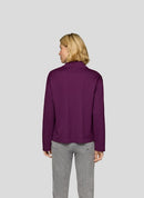 Purple Clouds Zipped Cardigan - Plum