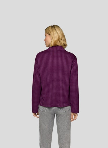 Purple Clouds Zipped Cardigan - Plum