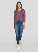 Purple Clouds Print T-Shirt - Plum