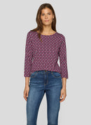 Purple Clouds Print T-Shirt - Plum