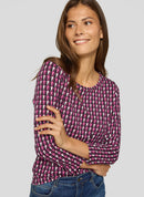 Purple Clouds Print T-Shirt - Plum