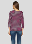 Purple Clouds Print T-Shirt - Plum