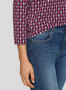 Purple Clouds Print T-Shirt - Plum