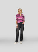 Purple Clouds Print Polo Shirt - Plum