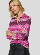 Purple Clouds Print Polo Shirt - Plum