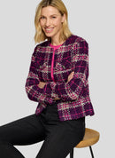 Purple Clouds Check Jacket - Plum