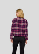 Purple Clouds Check Jacket - Plum