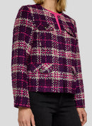 Purple Clouds Check Jacket - Plum