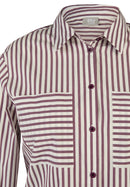 Purple Clouds Stripe Blouse - Plum