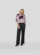 Purple Clouds Stripe Blouse - Plum