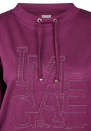 Purple Clouds Drawstring Sweatshirt - Plum