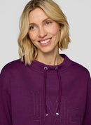 Purple Clouds Drawstring Sweatshirt - Plum