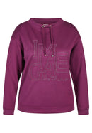 Purple Clouds Drawstring Sweatshirt - Plum