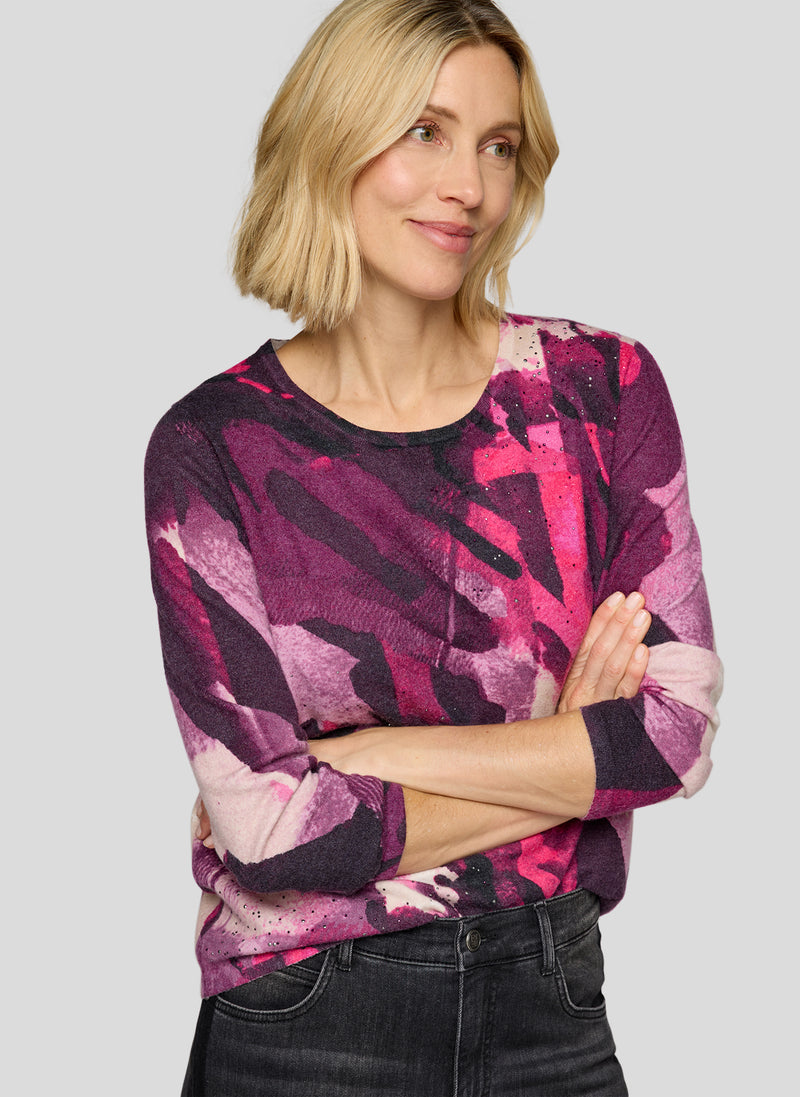 Purple Clouds Print Jumper - Plum